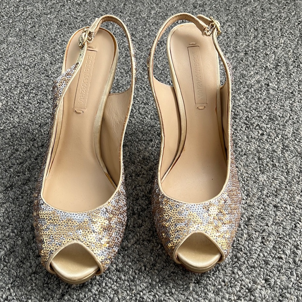 BCBGMaxazria sequin heels size 8.5